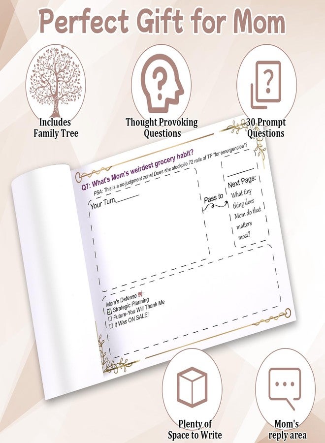 JULEASEL What I Love About Mom Book, Thoughtful Gift for Mom, Fill in the Love Book, Mother Daughter Journal, Fill-in-the-Blank Gift Book,Birthday Gifts for Mom - Image 3